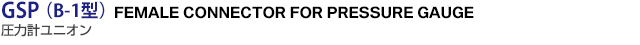 GSPiB-1^j FEMALE CONNECTOR FOR PRESSURE GAUGE ͌vjI